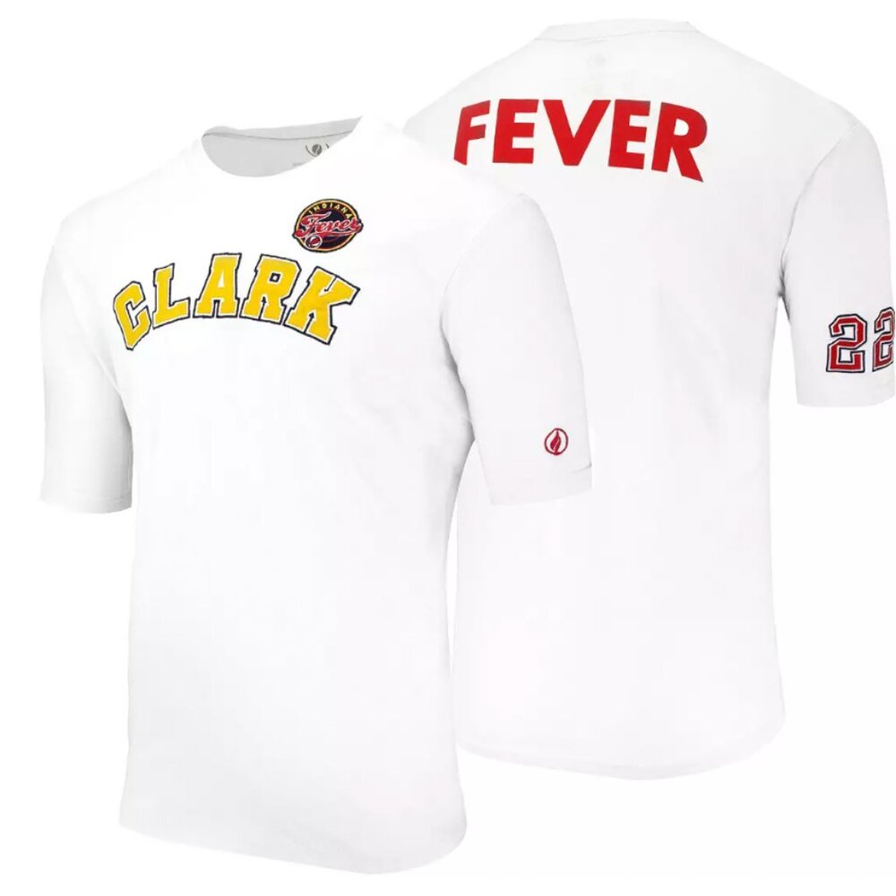 FISLL Adult Indiana Fever Caitlin Clark #22 White T-Shirt